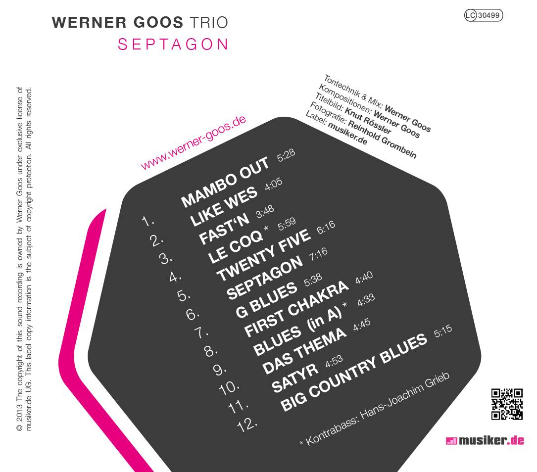 Septagon - Werner Goos Jazz Guitars - Audio CD Musik
